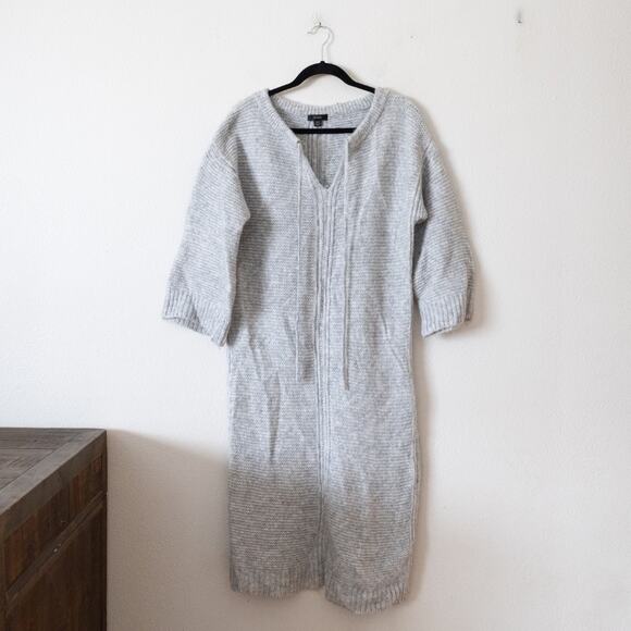 J Crew Relaxed Tie Neck Sweater Dress - Picture 2 of 6